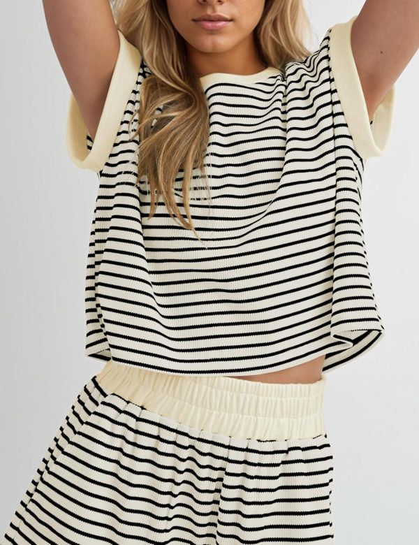Striped Knit Lounge Set