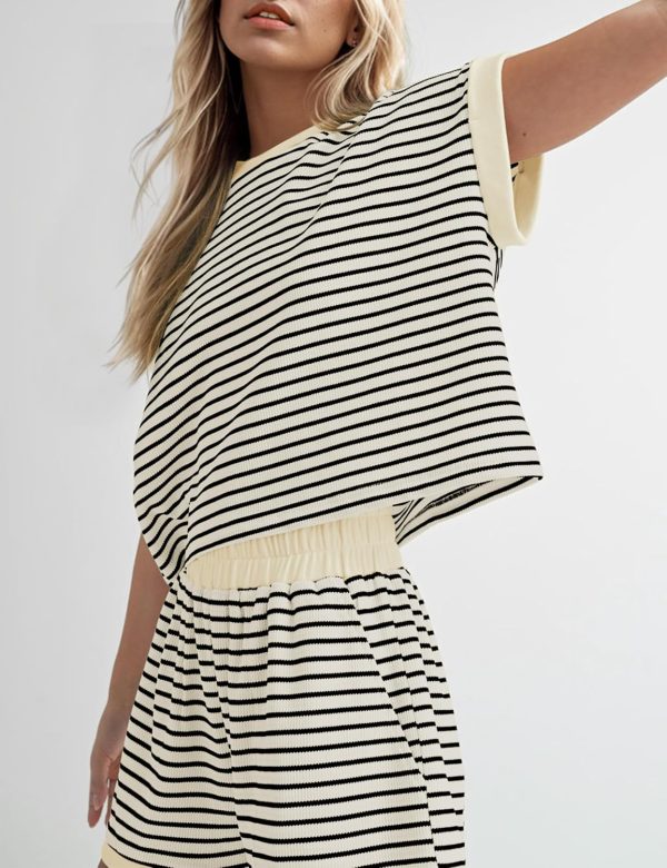 Striped Knit Lounge Set