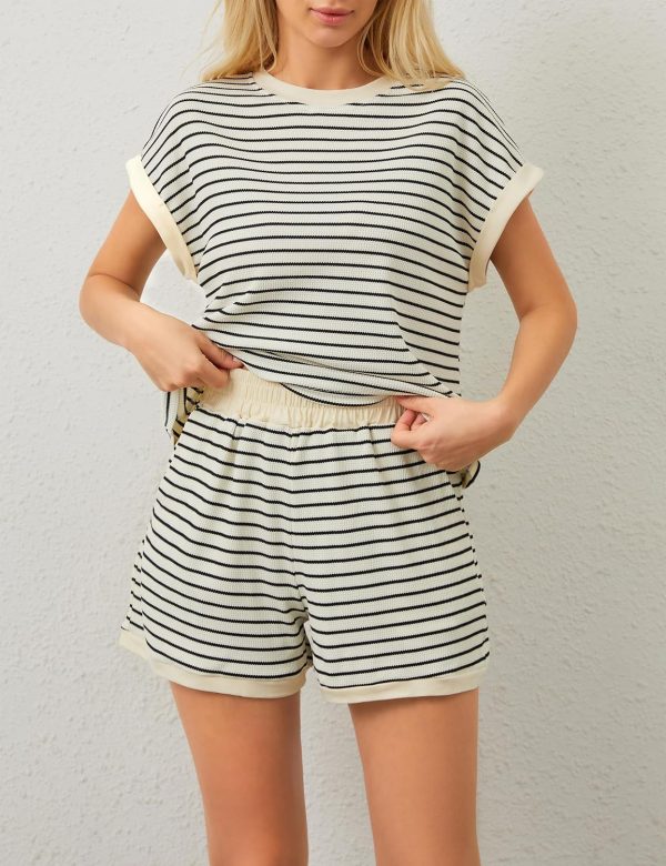 Striped Knit Lounge Set
