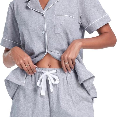 Cotton Pyjama Set with Short Sleeves