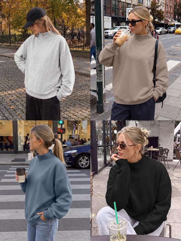 Oversized Mock Neck Sweatshirt